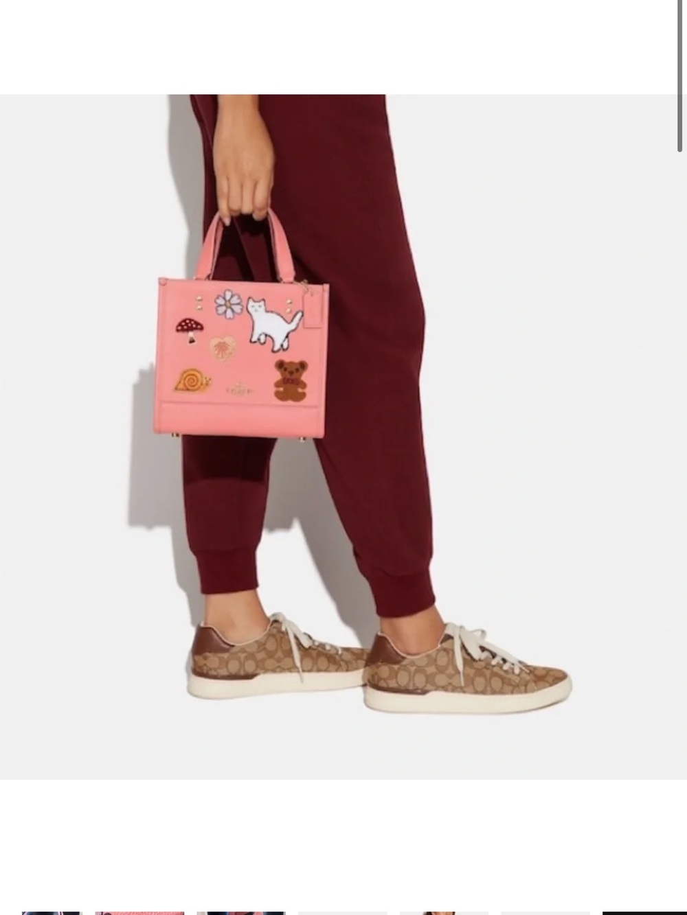 Coach Dempsey 22 with Creature Patches Women's Leather Tote Bag - Pink/Multi - Picture 10 of 10